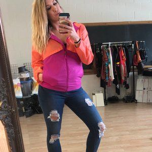 Large Columbia Windbreaker Pink and Coral